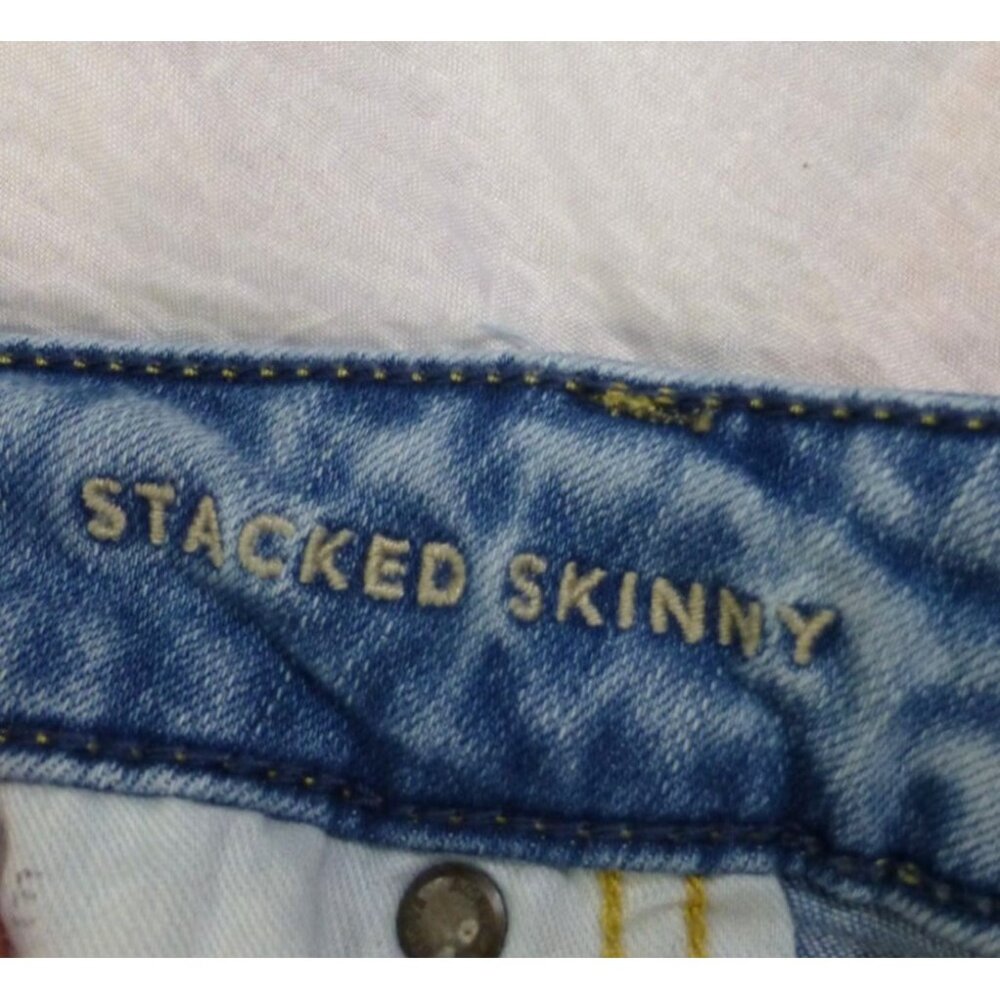 American Eagle x Young Money Mens Stacked Skinny Light Wash Distressed Jeans 36x - Picture 4 of 15